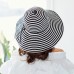  Fashion Foldable Wide Brim Sun Hat Retro Striped Bowknot Hat Holiday Beach  eb-62563612